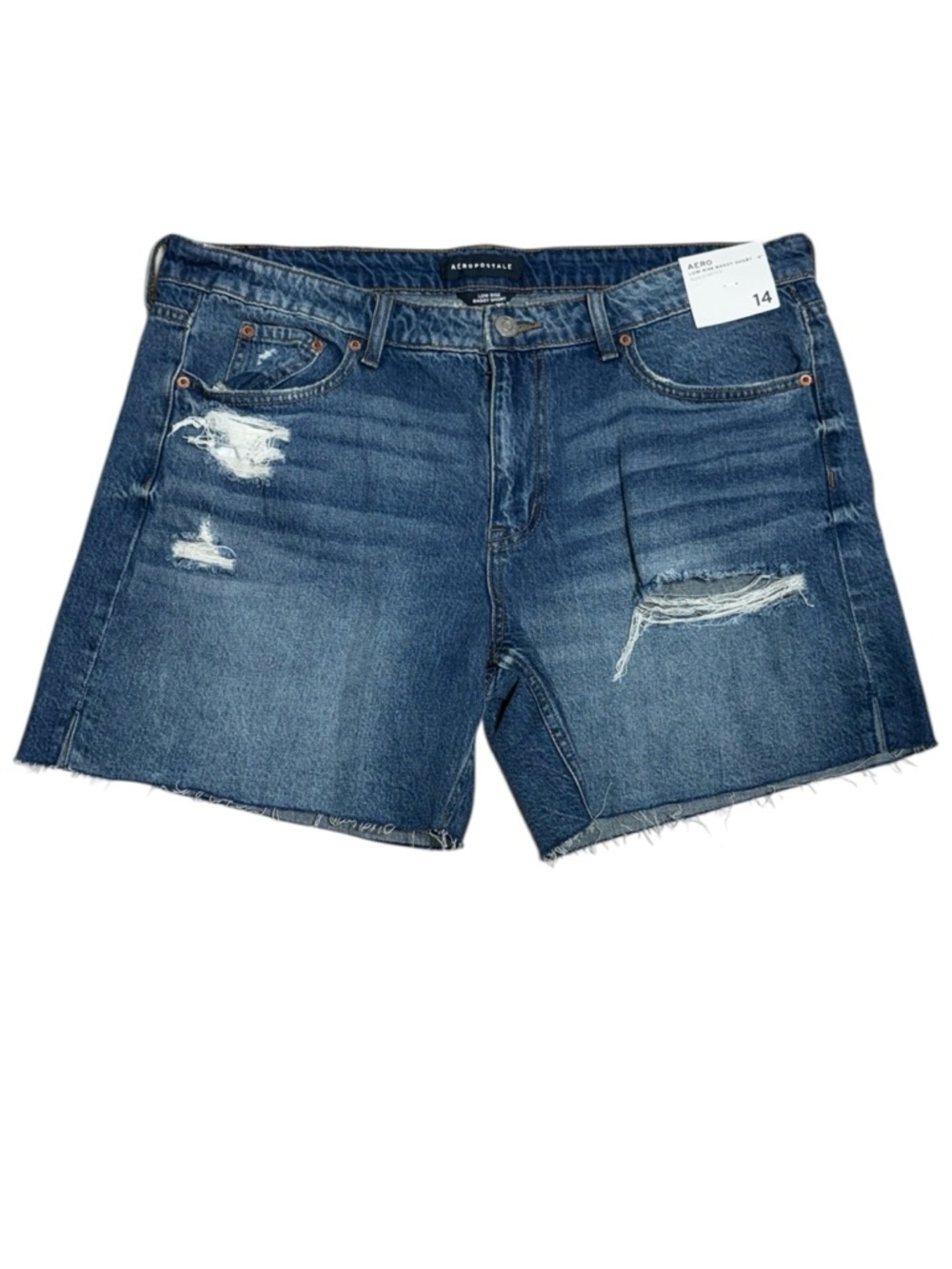 Aéropostale Low Rise Baggy Distressed Denim Shorts - Size 14 - NWT